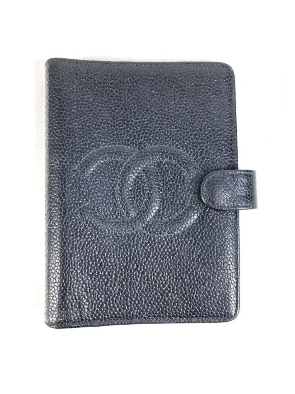 Chanel Notebook Cover CC Logo Caviar Leather Black Agenda